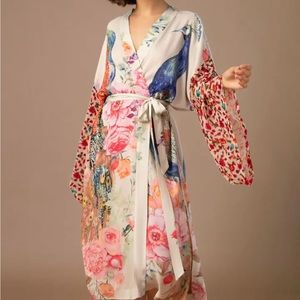 Peacock kimono robe